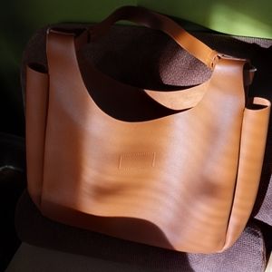 Neiman Marcus Faux Leather Tote Brown Bag